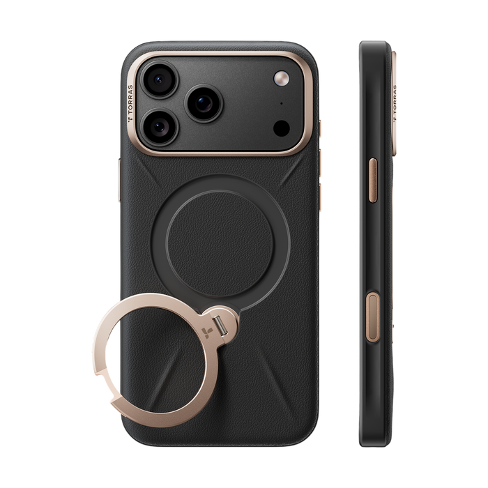 Torras Ostand Q3 VegSkin Case for iPhone 18 Pro - Black #color_black