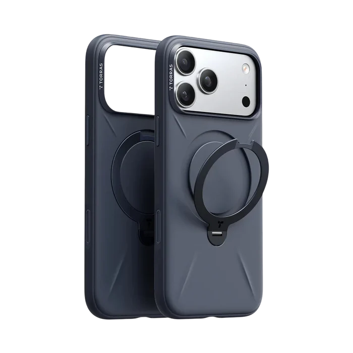 TORRAS Ostand Spin Silicone MagSafe Case for iPhone 17 Pro & Pro Max - Midnight Blue #color_midnight-blue