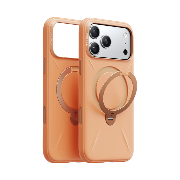 TORRAS Ostand Spin Silicone MagSafe Case for iPhone 17 Pro & Pro Max - Energy Orange #color_energy-orange