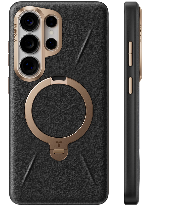 TORRAS Ostand Spin VegSkin for Samsung Galaxy S26 Ultra - Iovry Black #color_iovry-black