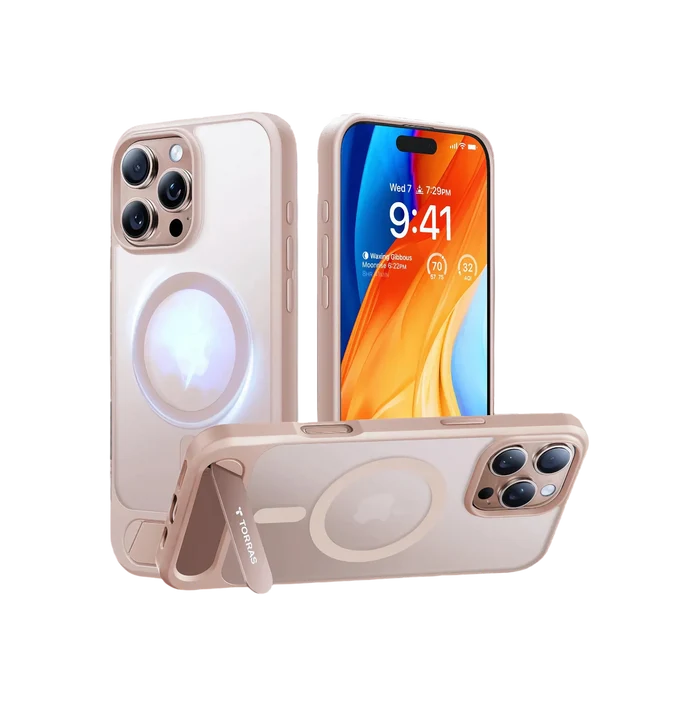 TORRAS Pstand Horizontal and Vertical Kickstand MagSafe Case for iPhone 16 Pro