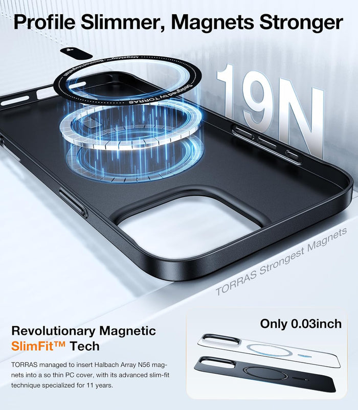 TORRAS SlimFit MagSafe Case for iPhone 16 Pro - Black #color_black