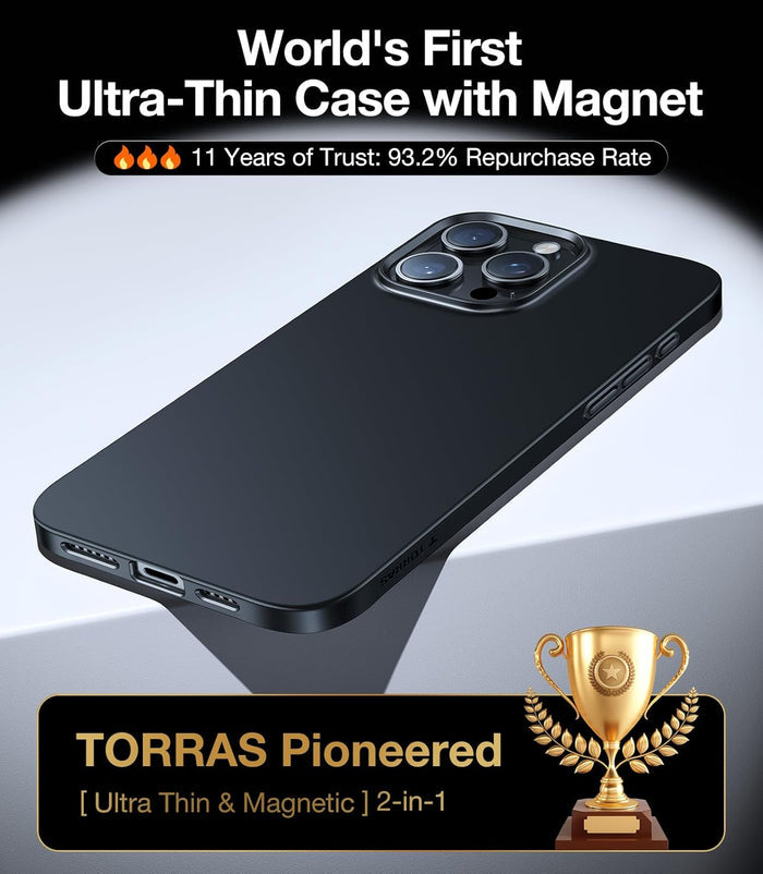 TORRAS SlimFit MagSafe Case for iPhone 16 Pro - Black #color_black