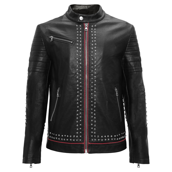 Urban Glimmer PU Leather Moto Jacket BLACK - Dudes Boutique