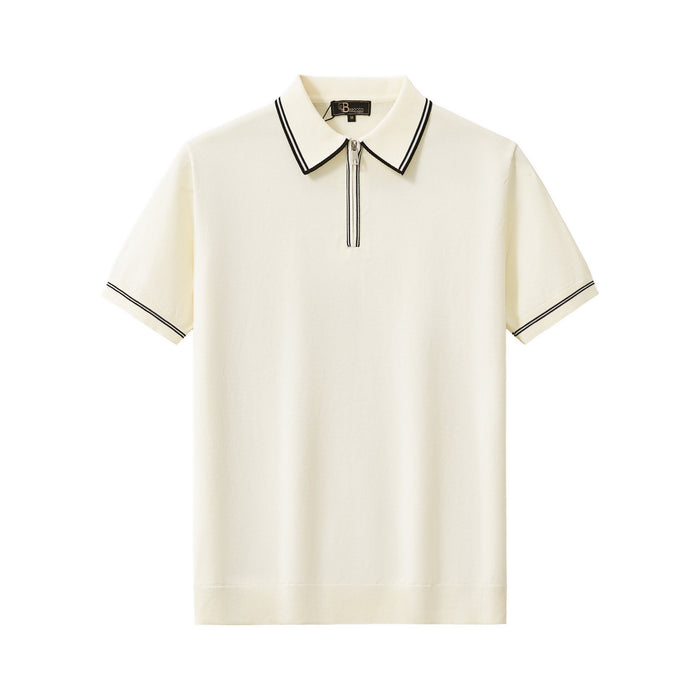 Urban Pulse Zip Knit Polo IVORY
