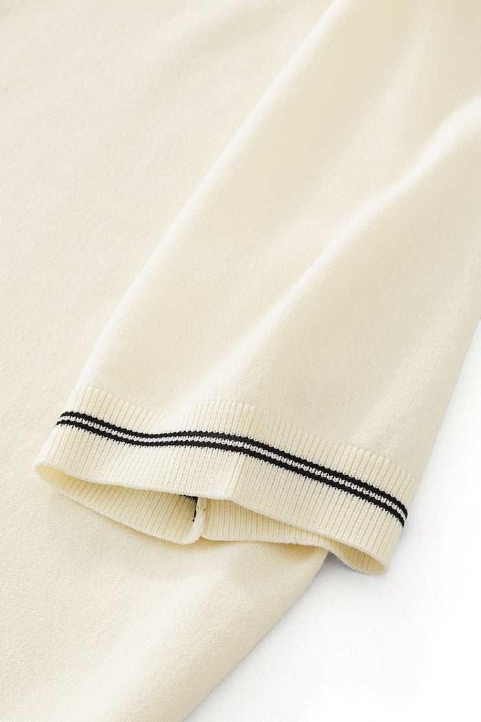 Urban Pulse Zip Knit Polo IVORY