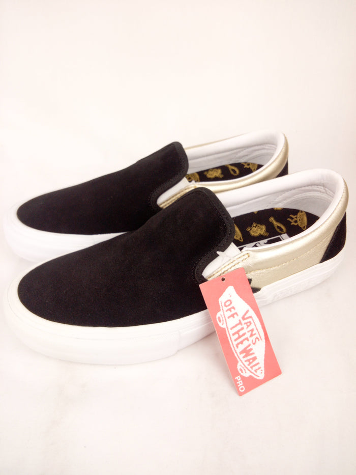 Vans Slip-On Pro Shake Junt Black Gold Mens Size 8.5 Shoes