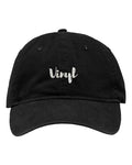 Vinyl Script Black Dad Hat