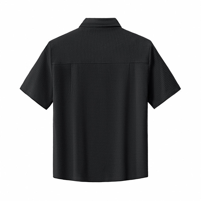 Vista Set – Waffle Textured Shirt & Pant BLACK