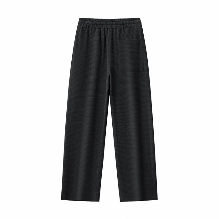 Vista Set – Waffle Textured Shirt & Pant BLACK