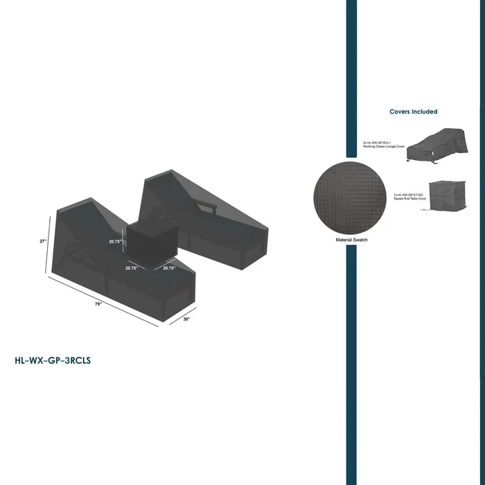 Harmonia Living WeatherX Covers For 3 Piece Chaise Lounge Set 1