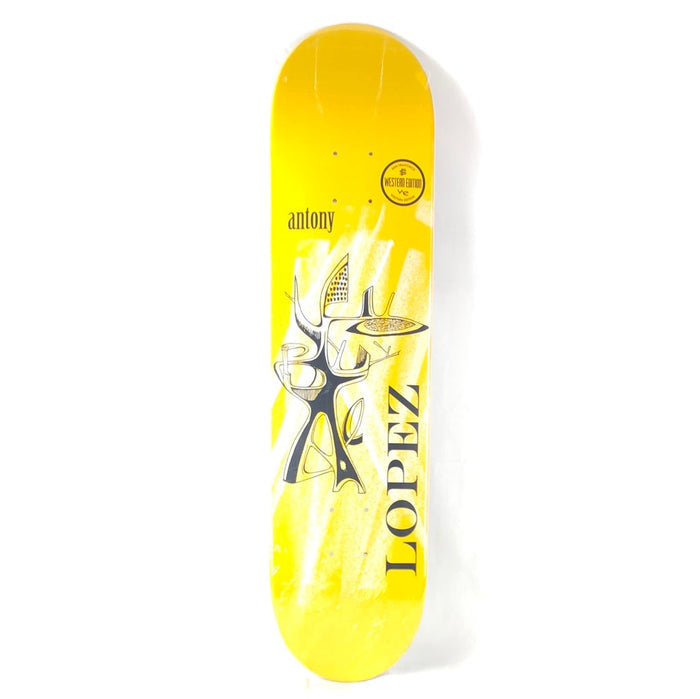 Western Edition Antony Lopez Yellow/Black/White Size 7.6 Skateboard Deck