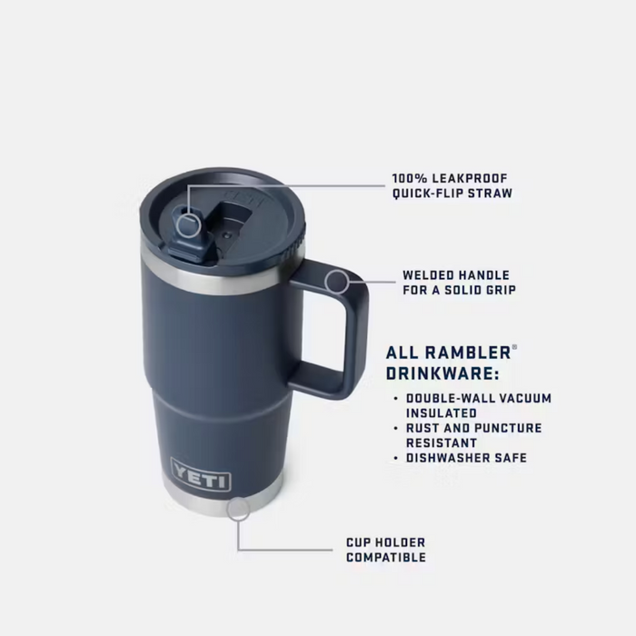 Yeti Rambler 20 oz Straw Travel Mug Black