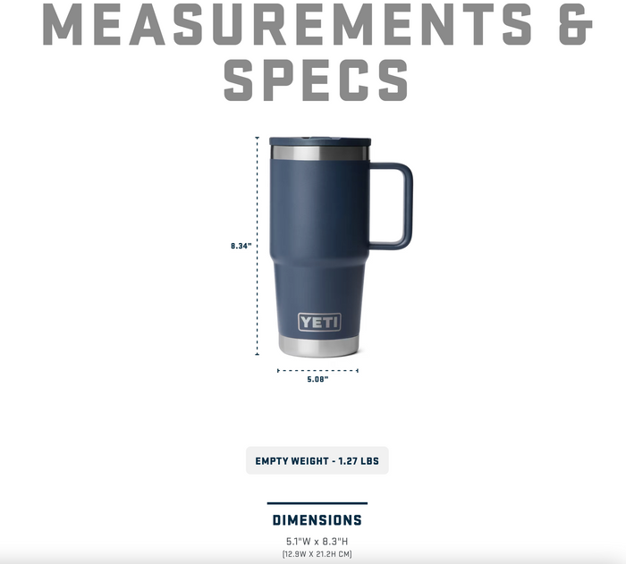 Yeti Rambler 20 oz Straw Travel Mug Black