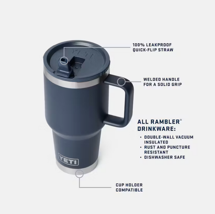 Yeti Rambler 30 oz Straw Travel Mug Cape Taupe