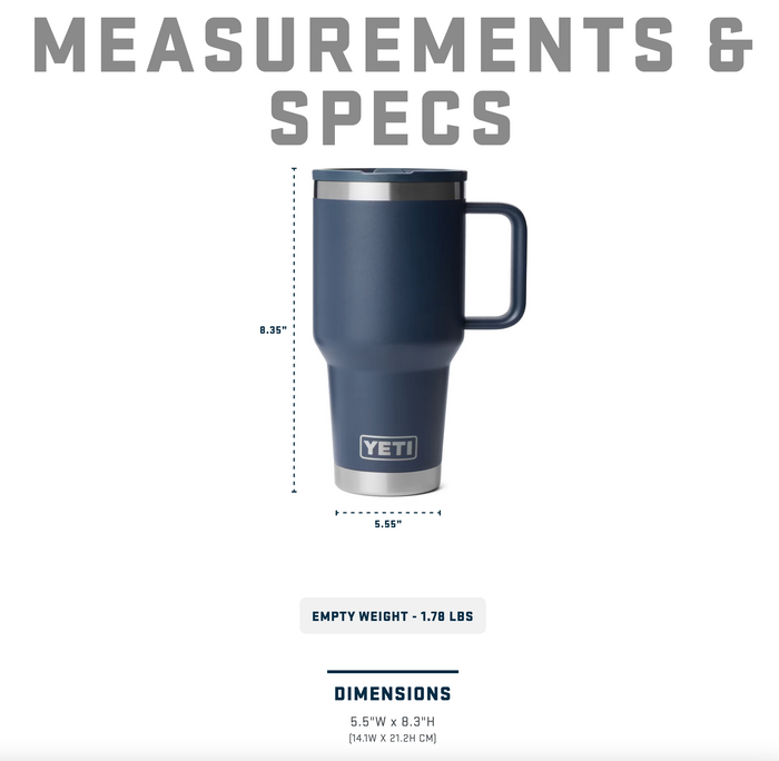 Yeti Rambler 30 oz Straw Travel Mug Cape Taupe