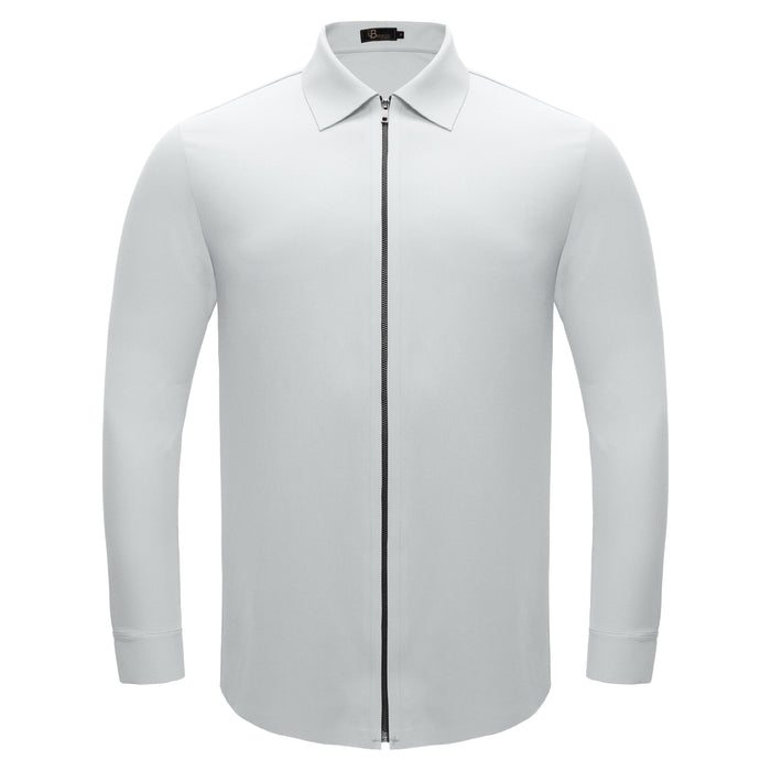 Zenith Zip Shirt WHITE - Dudes Boutique